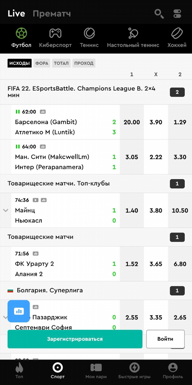 Пари на спорт